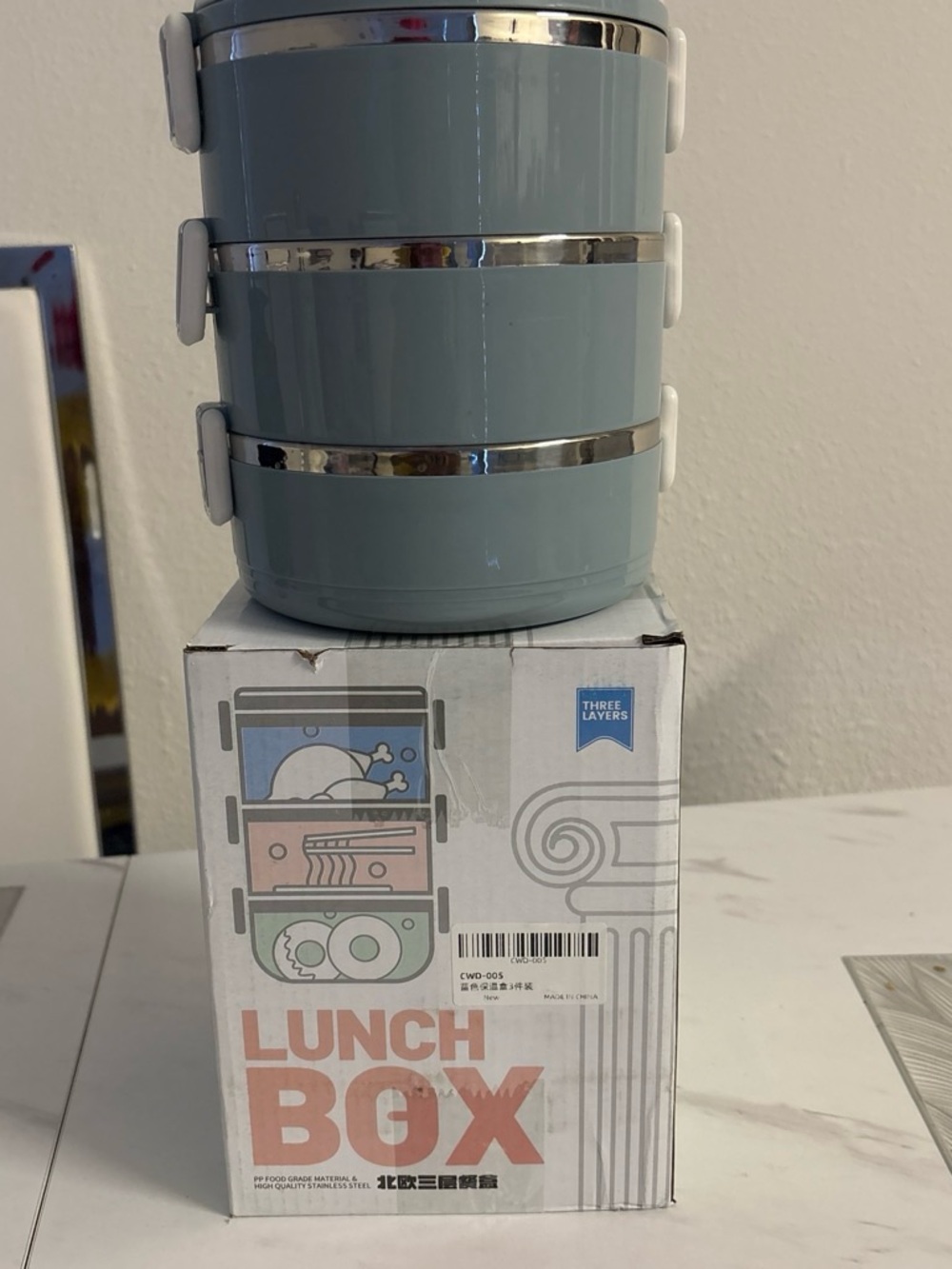 Blue Three-Tier Lunch Box - Home Accents